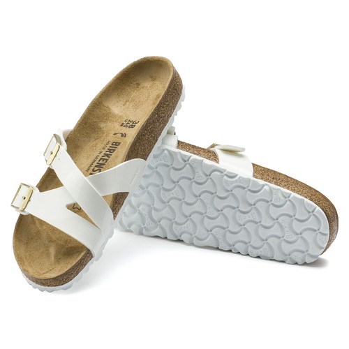 Sandalias Birkenstock Yao 41 estrechas lacadas blancas charol blanco 1016353 NUEVO - Imagen 3 de 10