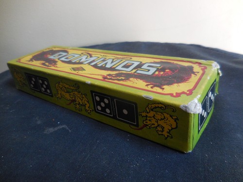 Vintage Halsam Dominos No. 620 with Embossed Chinese Asian Dragon-28 pc.W/boxA72 - Picture 6 of 8