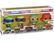Funko Pop! TMNT Mutant Mayhem Amazon Exclusive 4-Pack GITD With .6mm Protector