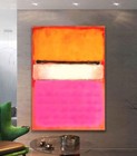 Mark Rothko Pink, White, Orange Mark Painting Wall Art Canvas Unframed Print Art