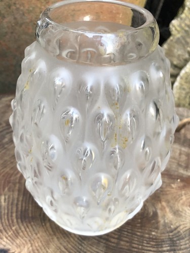 Vintage 1990's Lalique figuera teardrop vase candle holder crystal glass 5" high - Picture 4 of 7