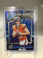 2024 Panini Donruss Bo Nix Retro Rated Rookie Blue RC #19 Broncos Rookie Card