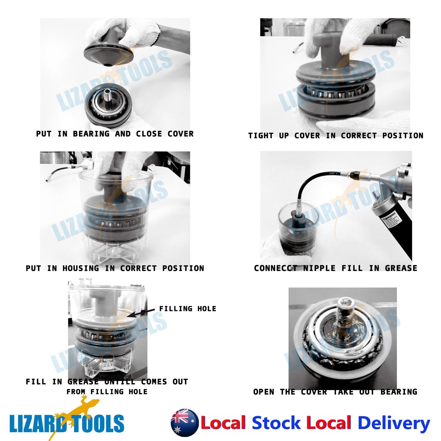 APT Taiwan Portable Bearing Packer 50 95 mm Grease Gun w/Instruction