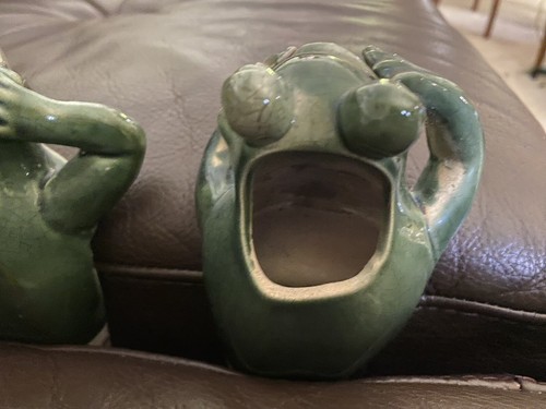 3 See Hear Speak No Evil Frog Plant Tender Watering Spike Ceramic Water Feeder - Picture 5 of 11