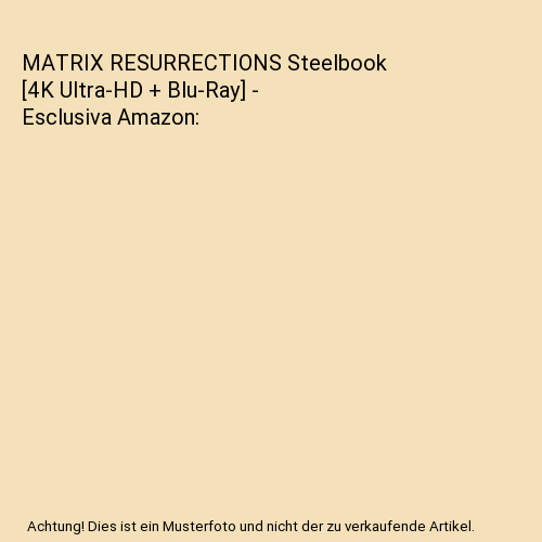 MATRIX RESURRECTIONS Steelbook [4K Ultra-HD + Blu-Ray] - Esclusiva Amazon, vari - Afbeelding 1 van 1