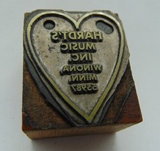 Printing Letterpress Printers Block Hardt's Music Inc Winona Minnesota 