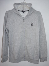 Spyder Heather Gray Full Zip Hoodie Sweatshirt Boys Sz XL 18-20
