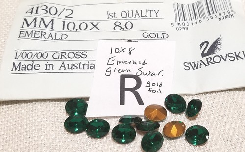 Vtg 10x8mm Oval Swarovski Rhinestone pointed Back Foiled UF Jewelry Repair 3007 - Picture 16 of 20