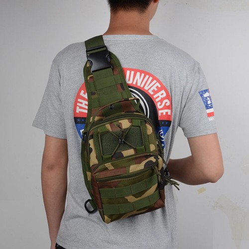 Men Tactical Sling Chest Pack Backpack Molle Shoulder Bag Outdoor Hiking Travel - Picture 21 of 28