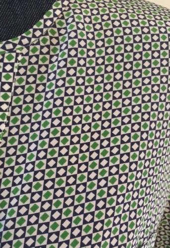 joie venicia top donna seta bottoni blu verde geometrico taglia media polsini - Foto 10 di 10