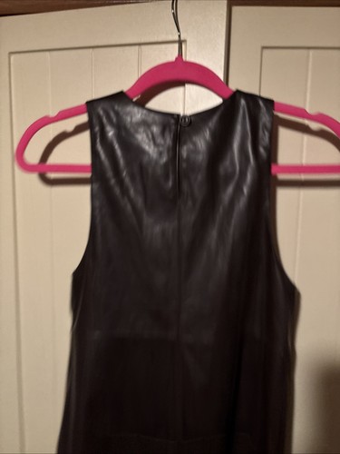 M&S Marks & Spencer Chocolate Brown Faux Leather Sleeveless Top Size 6 NEW - Picture 6 of 9