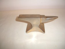 VINTAGE CHROME JEWELER/GUNSMITH ANVIL PAPERWEIGHT 5"