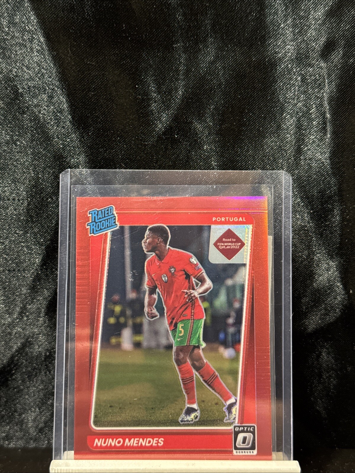 2021-22 Panini Donruss Optic Road To WC Nuno Mendes Red Rated Rookie RC /149 PSG