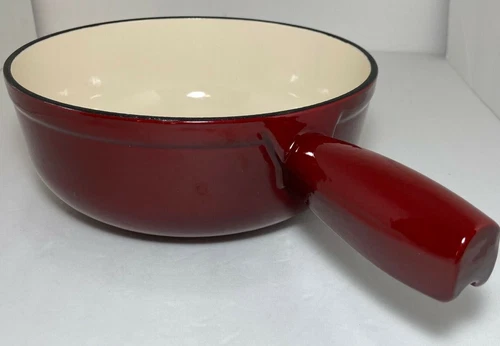 Swissmar Lugano 2-Quart Cast Iron Cheese Fondue Pot Cherry Red