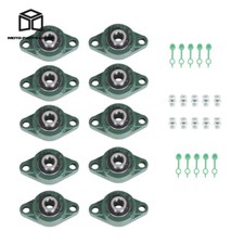 10 Pc UCFL202-10 Pillow Block Flange Bearing 5/8" Bore 2 Bolt Solid Base