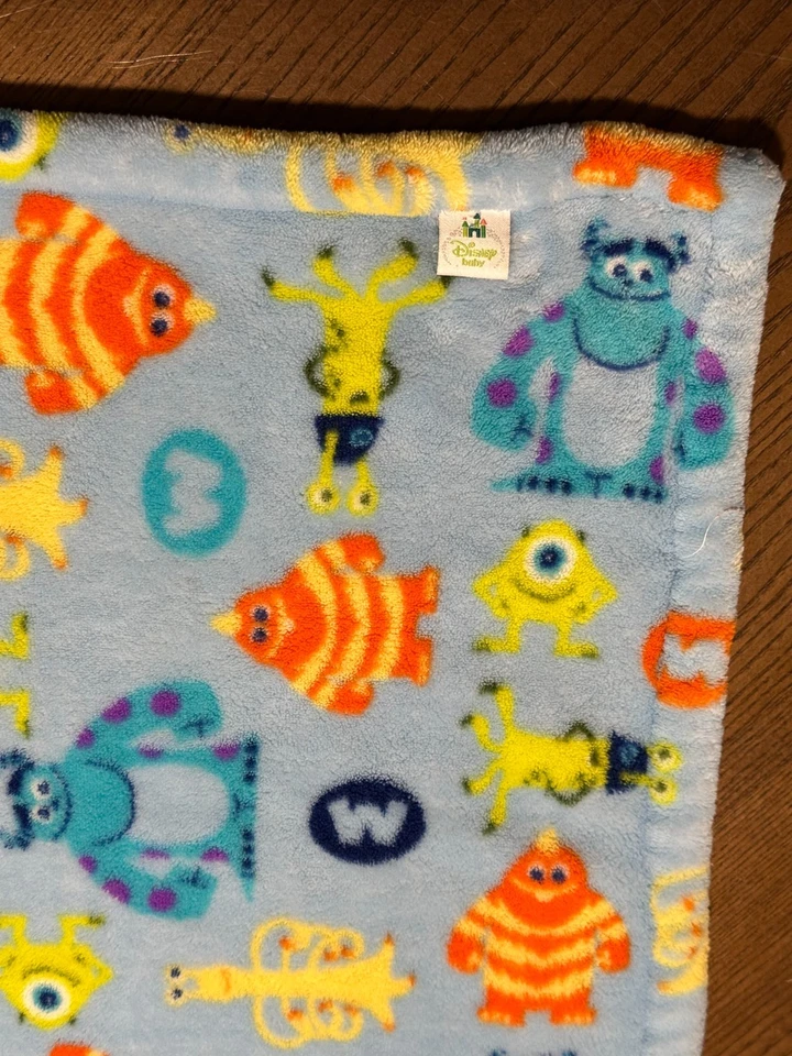 Disney Baby Monsters Inc Sully Mike Plush Baby Lovey Blanket 28" x 40" - Image 3 of 4