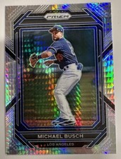 2023 Prizm #155 Michael Busch Hyper Prizm Plus Three Hole Prizm & Base