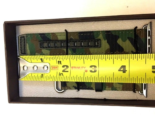 Reloj de camuflaje verde estilo militar correa de lona de 1" de ancho - Imagen 4 de 7