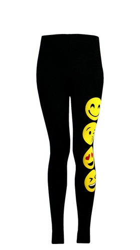 Girls Emoji T shirt Kids New Smiley Face Tops Leggings Emoticon Happy Faces 7-13 - Picture 16 of 24