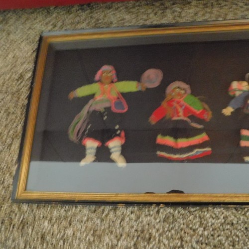 MUÑECAS INDIAS ANDES TEJIDAS A MANO ANTIGUAS DE 1930 / MUÑECAS PERÚ CUADRO ENMARCADO - Imagen 9 de 16