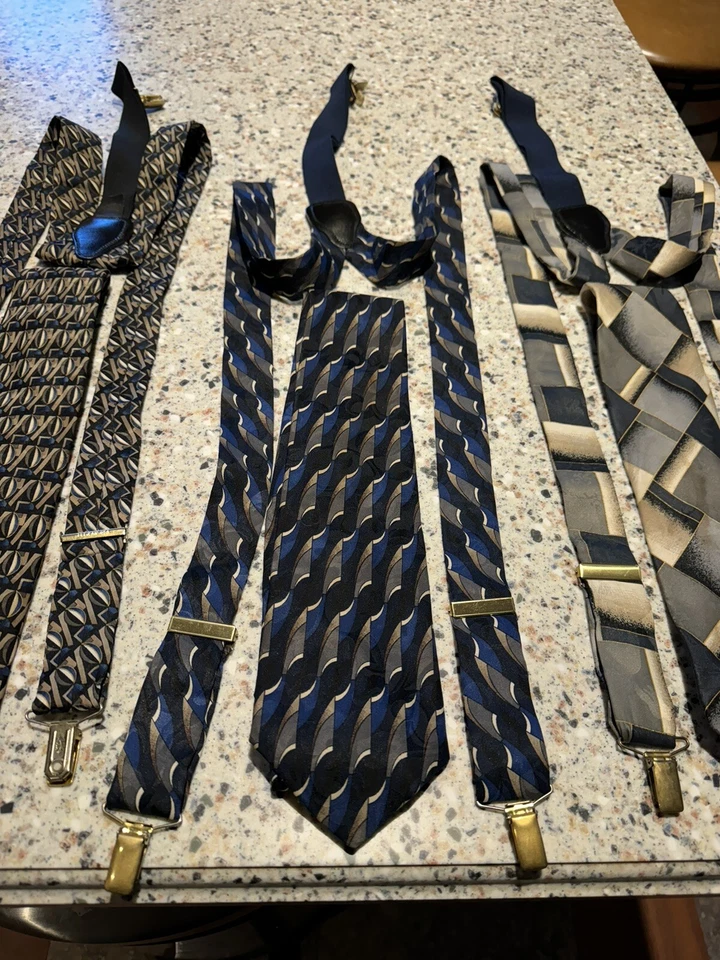 DAVID TAYLOR Mens Tie and Suspenders Sets Lot Of 4 - Image 3 of 4
