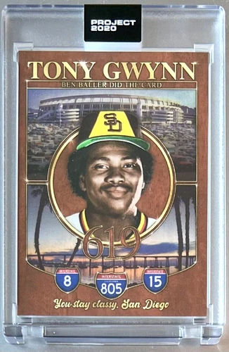 TOPPS PROJECT 2020 #209 TONY GWYNN HOF by BEN BALLER 1983 PADRES * FREE SHIPPING