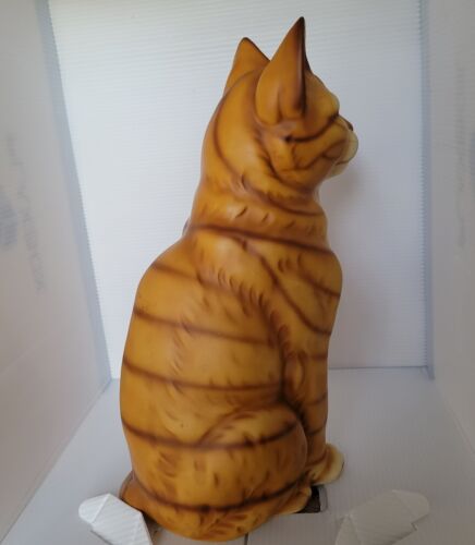 Vintage Pottery 11 1/4” Orange Tabby Cat Figurine Sculpture Numbered at Base - Picture 9 of 10