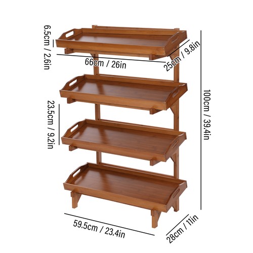 Fruit and Vegetable Storage Rack, 4-Tier Pull-Out Fruit Basket 66*28*100cm - Picture 5 of 19