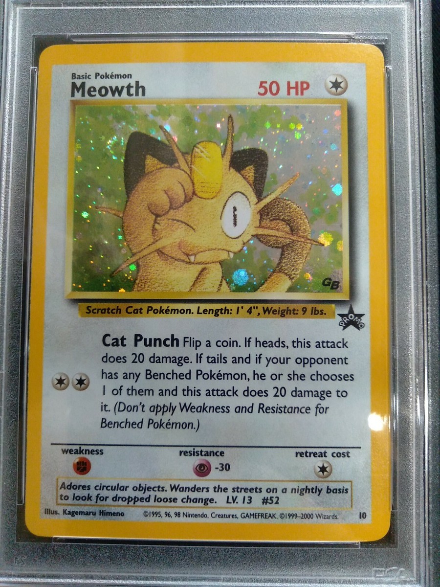 Graded PSA 7 2000 Pokemon Promo MEOWTH #10 HOLO Game Boy Graded PSA 7 2000 Pokemon Promo MEOWTH #10 HOLO Game Boy