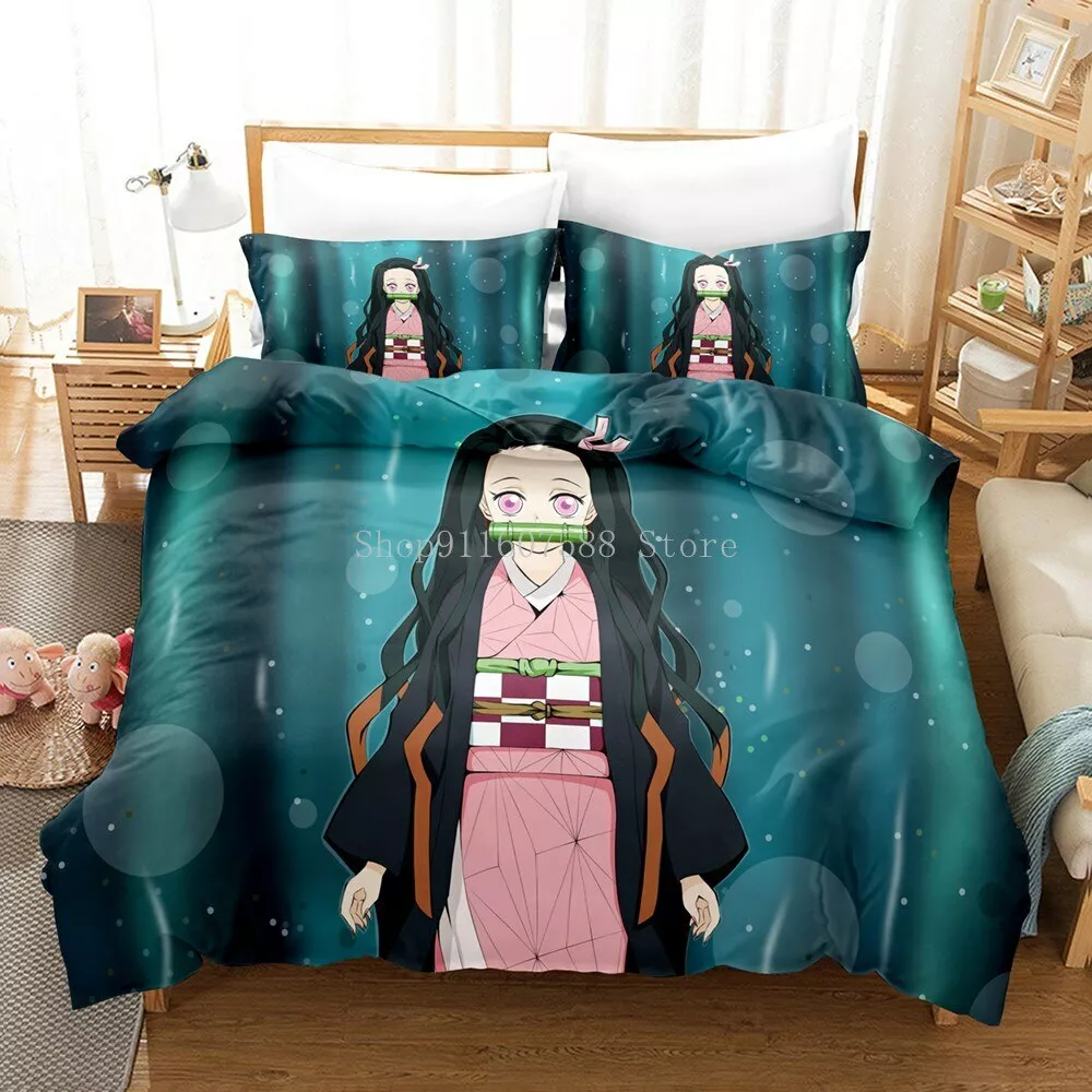 Demon Slayer Anime Bedding Set para Crianças, Capa de edredão, Fronhas,  Consolador, Decoração do quarto, Desenhos animados, Kamado Tanjirou,  Nezuko, Rengoku, Giyuu - AliExpress