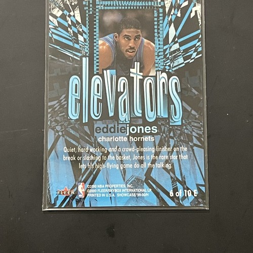 Tarjeta de inserción de ascensores Eddie Jones 1999-00 Flair Showcase #6 Charlotte Hornets - Imagen 2 de 2