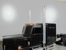 Pair Aluminum Exhaust Straight Pipe Stack Tamiya 1/14 King Knight Grand Hauler