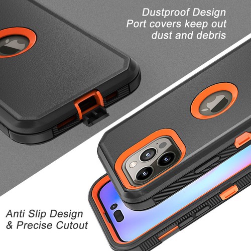 For iPhone 14 13 12 Pro Max 11 XR XS Max Case,Shockproof Holster Belt Clip Cover - Picture 25 of 75