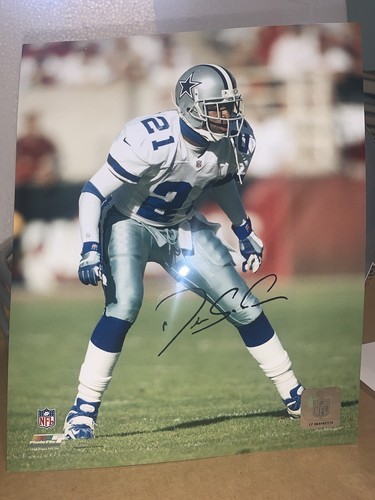 Deion Sanders handsignierter Original Helm und Foto mit COA - Bild 11 von 12