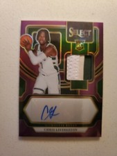 Chris Livingston 2023-24 Select Purple Prizm Rookie Patch Autograph RC #17/99