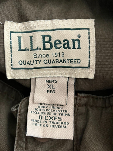 L.L. Bean Mens Utility Vest Jacket Size XL / Extra Large Military Green Brown - Picture 8 of 10