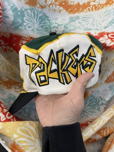 Vtg 90s Green Bay Packers Reverse Thunder Bolt Wool Snapback Hat Drew PearsonH38 - Picture 2 of 7