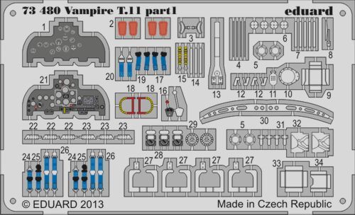 Eduard 73480 1:72 de Havilland Vampire T.11 to be used with Airfix - Picture 1 of 1