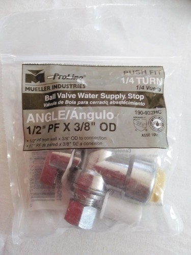 ProLine Series - #190-932HC - 1/4 Turn - Angle Ball Valve - 1/2" PF x 3/8" OD - Picture 2 of 3