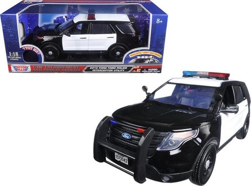 2015 Ford Police Interceptor Utility Black and White with Flashing Light Bar and - Picture 6 of 12
