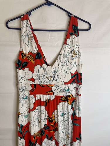 C&C California Sleeveless Maxi Dress Red White Floral New 3705 - Picture 6 of 8