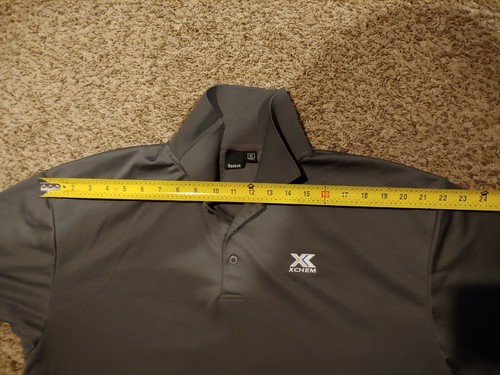 Camisa Polo Para Hombres Reebok Poliéster Gris Bordada Logo de la Compañía XL ¡EN MUY BUEN ESTADO! - Imagen 11 de 12
