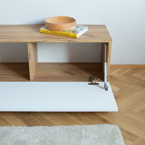 TV Wisząca deska Lowboard Szafka Deska w wysokim połysku / matowa 280 cm (2 x 140cm) długość - Zdjęcie 42 z 112