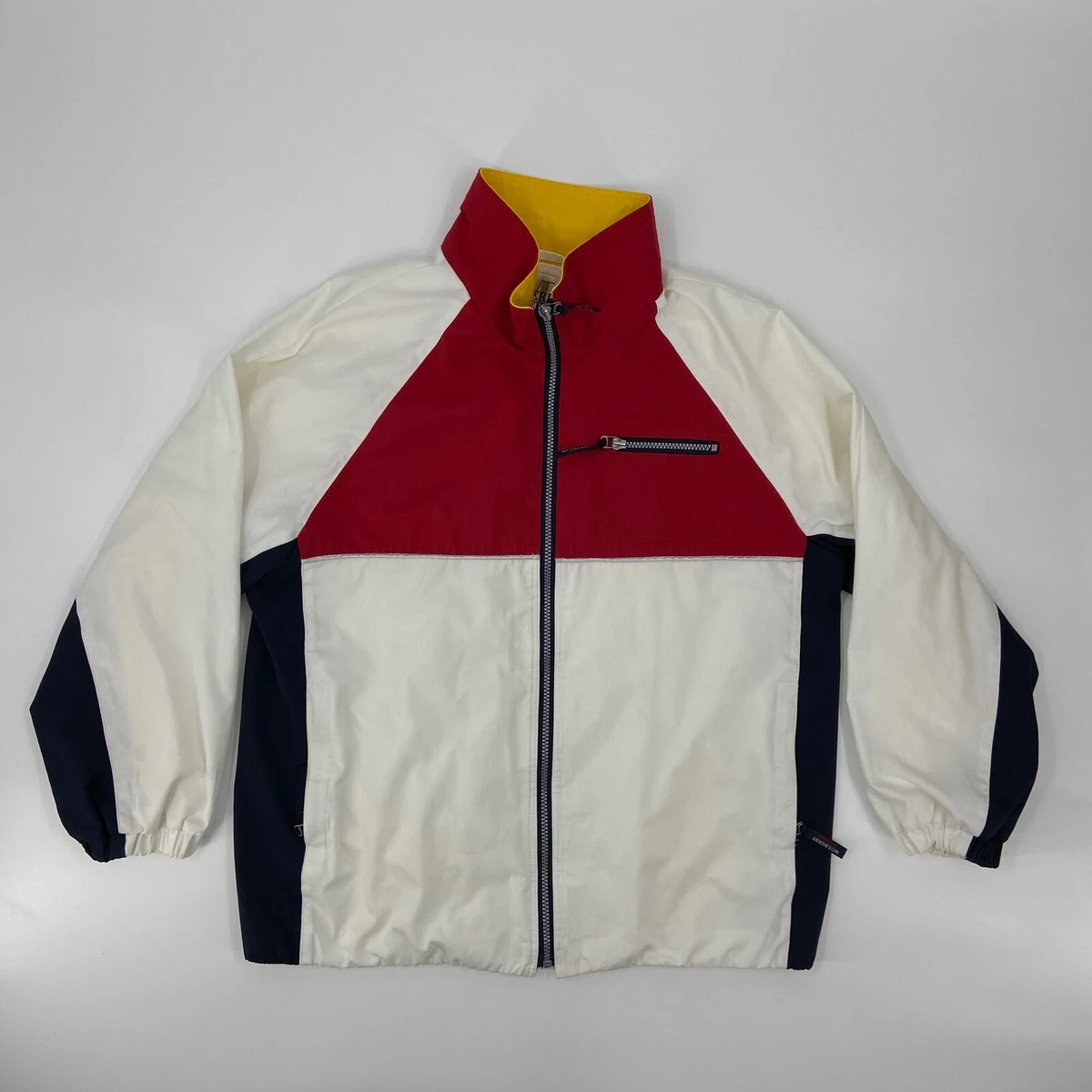 Vintage Mulberry Street Jacket Womens Medium White Red Full Zip Lightweight  Coat | eBay