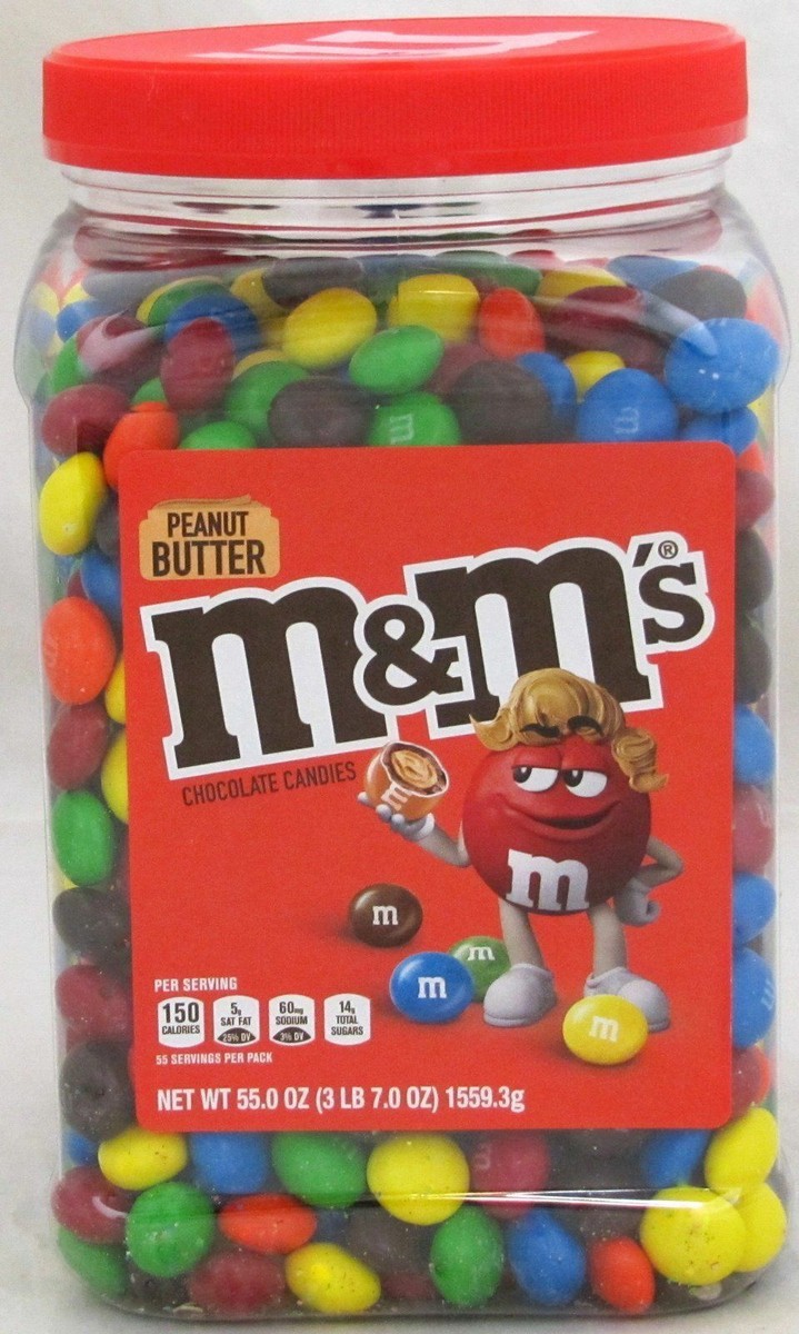 PEANUT BUTTER M&M's 55 oz Chocolate Candies M & Ms JUMBO  40000541837