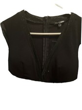 Fashion Nova Black Choker Neck Long Sleeve Wrap Style Dress Size L