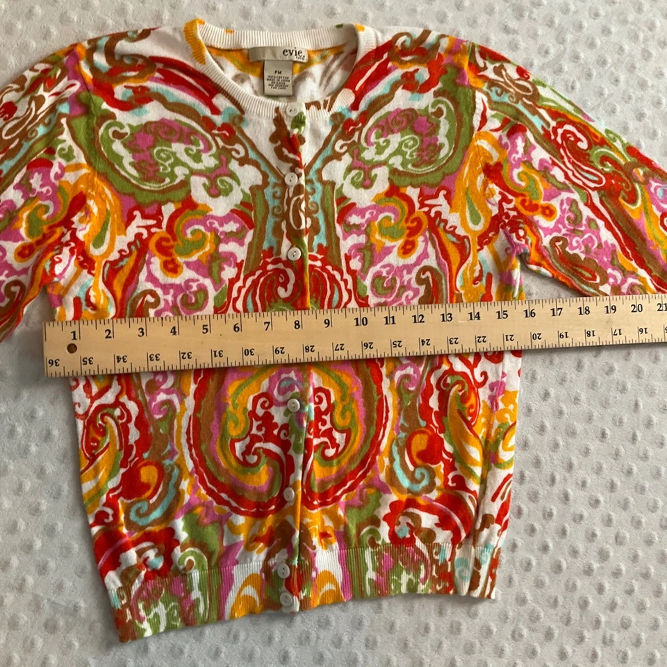 Cárdigan Suéter Evie Petite Para Mujer PM Estampado Paisley Colorido Mezcla de Algodón Foto 4 de 4