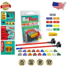 Durable 12 AWG Car Fuse Set: 58V DC, LP-Mini Blades, Tap Adapters