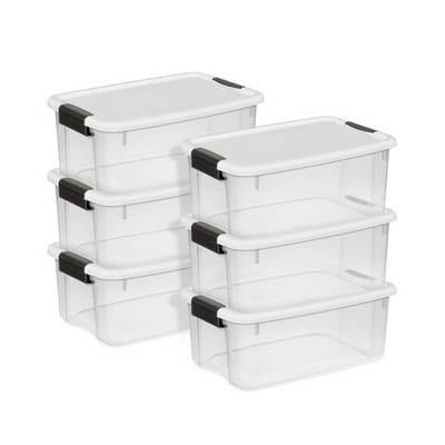 Cajas De Almacenamiento Con Tapa De Plastico Transparente Juego De Seis