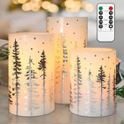 Christmas Tree Flameless Candles with Remote, Holiday Flickering Real Wax LED...